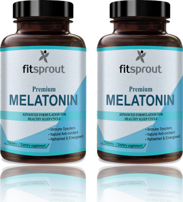 Fitsprout Sleeping Pills Aid for Deep Sleep with Melatonin Tablets (K258)(2 x 60 Tablets)
