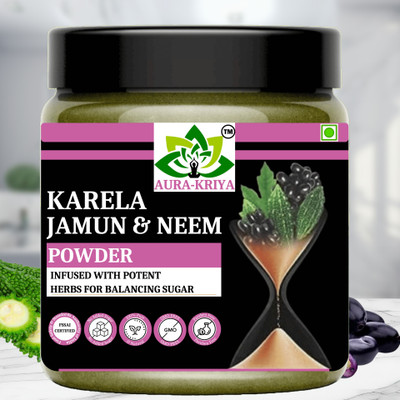 Aura Kriya Neem Karela Jamun Powder - For Maintaining Blood Sugar Level | Neem Karela Jamun(4 x 100 g)