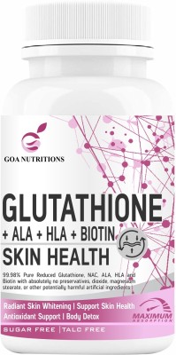 GOA NUTRITIONS Glutathione Tablets 1000mg (L Glutathione) For Face, And Skin Health -60(60 Tablets)