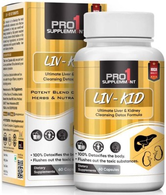 Pro1 Supplements Liv-Kid liver and Kidney Detox with Milk Thistle - 60N(60 Capsules)