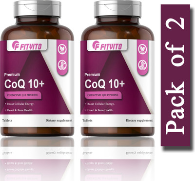 Fitvito 120mg Coenzyme Q10 Tablets with Piperine (K192)(2 x 60 Tablets)
