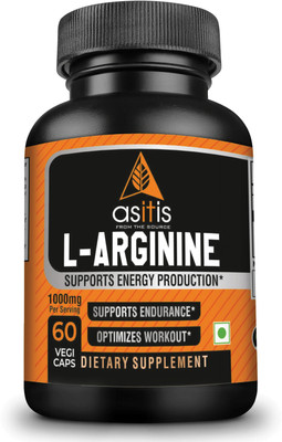 AS-IT-IS Nutrition L-Arginine 1000mg per serving, 30 servings |60 Capsules| Zero Fillers| LabTested(60 No)