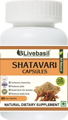 livebasil Herbal Shatavari Extract Capsules - Improves fertility in men and women(500 mg)