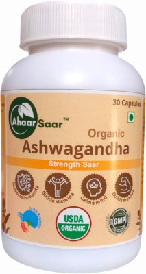 Ahaar Saar USDA Organic Ashwagandha Capsules-Ashwagandha Tablets Stamina,Energy,Anti Stress(30 Capsules)