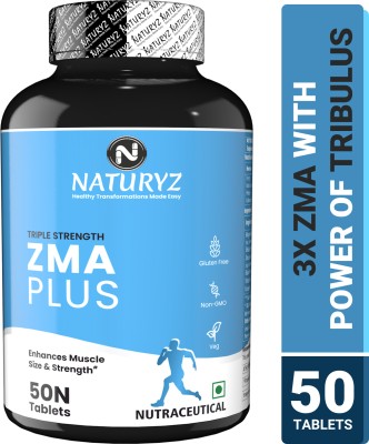 NATURYZ Triple Strength ZMA Plus supplement with Magnesium Zinc Tribulus Vitamin B6(50 Tablets)