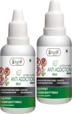 Vringra Anti Addiction Drops-Addiction Killer-Nasha Mukti-Stop Smoking & Liquor(2 x 30 ml)