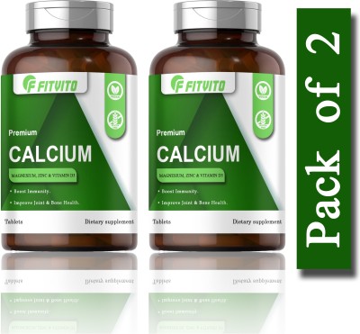 Fitvito Calcium, Magnesium, Zinc, D3 & B12 Tablets (D189)(120 Tablets)