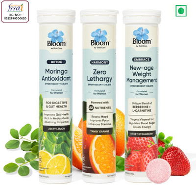 Bloom Zero-Lethargy |Moringa |Berberine - L-Carnitine Effervescent Tablet(3 x 20 Tablets)