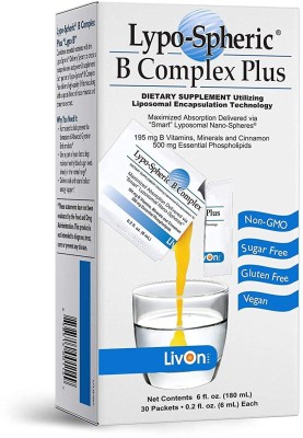 LIVON Lypo-Spheric B Complex Vitamin B9,B12 Liposomal for maximum Absorption 30 Sachet(171 ml)