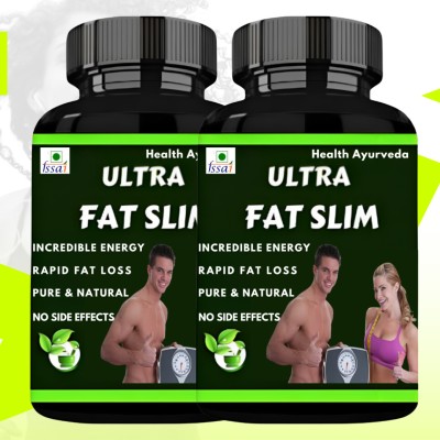 Health Ayurveda Ultra Fat Slim For Men & Women Slimming | Weight Loss Capsule Plant-Based Protein(60 Capsules, unflavoured)