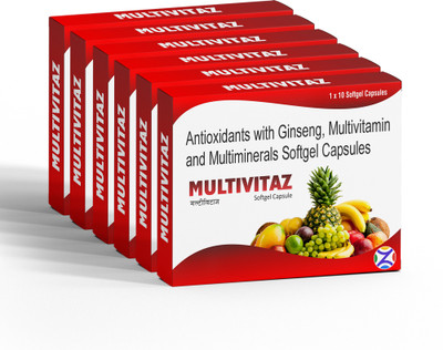 Zeal Pharmacure Multivitamins & Multiminerals for Immunity, Brain & Heart Health softgel capsule(6 x 10 Capsules)