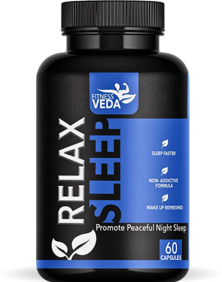 FITNESSVEDA Relax Sleep|| Sleep Faster Non -Addictive Formula and Wake Up Refreshed(60 Capsules)