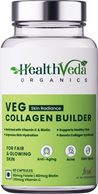 Health Veda Organics Plant Based Skin Radiance Collagen Builder for Healthy Skin(60 Capsules)