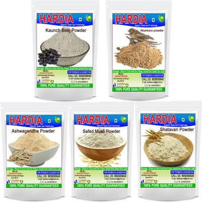 Hardia Ashwagandha shatavari safed musli kaunch beej akarkara powder 500gm combo pack(5 x 100 g)