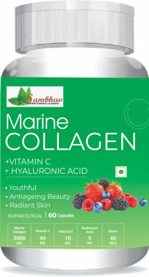Sambhav Marine Collagen 3000mg Glowing skin Safe & Effective Pack Of 1(60 Capsules)