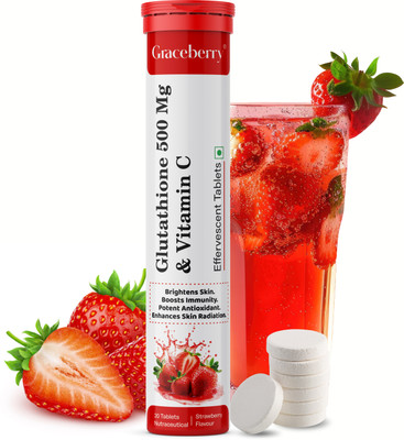 GRACEBERRY Glutathione Skin Glow Effervescent Tablet With Vitamin C for Youthful Skin(20 Tablets)