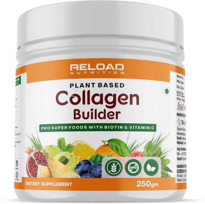 RELOAD NUTRITION Collagen Builder Plant Based (With Vitamin C, Biotin) for Anti-Aging Beauty,(250 g)