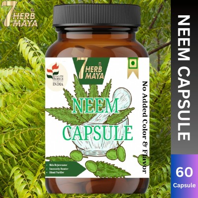 7Herbmaya Ayurvedic Neem Capsule | Neem Extract Capsules | Natural Blood Purifier(60 Capsules)