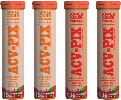acv-pix 2APPLE CIDER VINEGAR+2GARCINIA CAMBOGIA FOR WEIGHT LOSS EFFERVESCENT TABLET(4 x 15 Tablets)
