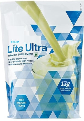 KRUM Lite Ultra Protein Vanilla :Soy Protein With added vitamins and minerals(400 g)