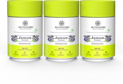 Nutriherbs Jamun Seed Powder Capsule |Supports Sugar Control & Diabetes for Men & Women(3 No)