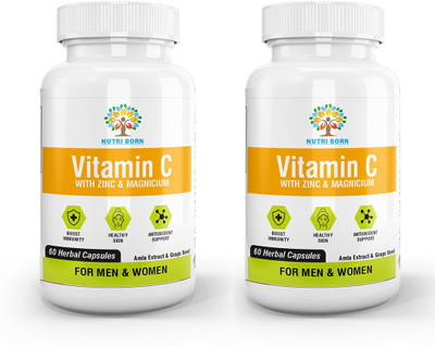 nutriborn Vitamin C Complex Capsule with Amla and Zinc for Men & Women(2 x 60 Capsules)