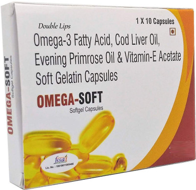 DOUBLE LIPS Knoll Omega-Soft omega-3, cod liver, Evening Primrose & Vitamin E Oil softgels(10 Capsules)