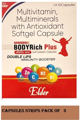 DOUBLE LIPS ANTEX PHARMA BODYRICH PLUS MULTIVITAMIN CAPSULES PACK OF 3 *10 STRIPS(3 x 10 Capsules)