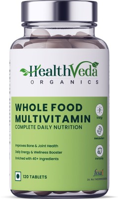 Health Veda Organics Whole Food Multivitamin for Men and Women with 40 ingredients(120 Tablets)