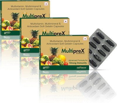 Multiprex Multivitamin & Multimineral Capsules Boost Overall Wellness-Pack of 03(3 x 10 Capsules)