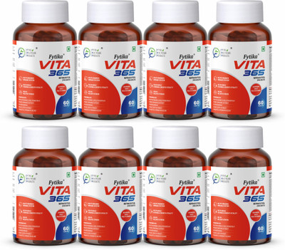 FYTIKA Vita 365, 3 in 1 Multivitamin (Pack of 8 )- 480 Tablets(8 x 60 Tablets)