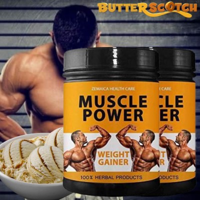 Vitara Healthcare Muscle Power, Protein Powder, Body Weight Gain, Flavor Butterscotch, Pack of 2(2 x 250 g)