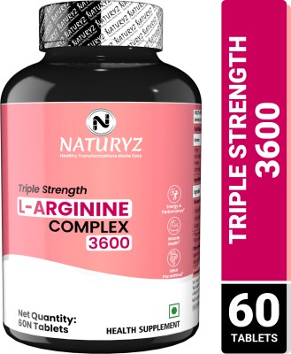 NATURYZ Triple Strength L-Arginine 3600mg Pre Workout Supplement For Pump & Performance(60 Tablets)