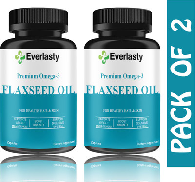 Everlasty Flaxseed extract Capsules Omega 3 (H196)(2 x 60 Capsules)