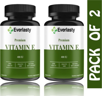 Everlasty Vitamin-E Capsules for Skin, Hairs and Body care (H228)(2 x 60 Capsules)