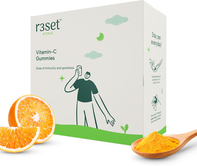 R3SET Vitamin C Gummies | Natural Glow and Immunity - Pack of 60 Gummies(60 No)