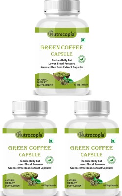 NUTROCOPIA Green Coffee Beans Extract 500mg For Weight Loss, Fat Burner (3x60 Capsules)(3 x 60 Capsules)