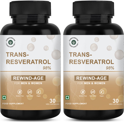 CureForever Trans Resveratrol Supplement with Green Tea Extract Antioxidant for Anti Aging(60 Capsules)