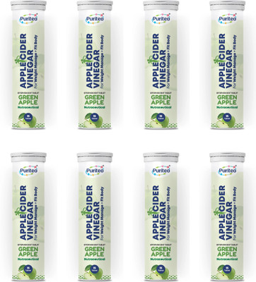 puriteo APPLE CIDER VINEGAR EFFERVESCENT GREEN APPLE _08(8 x 15 Tablets)