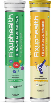 FIXUPHEALTH Multivitamins and Multiminerals & Calcium 500mg and Vitamin D3(2 x 20 Tablets)