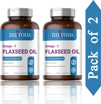 Nutrous Flaxseed extract Capsules Omega 3 (D196)(2 x 60 Capsules)