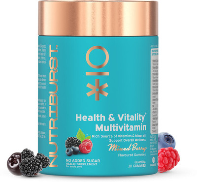 Nutriburst Health & Vitality Gummies with Multivitamins & Biotin(30 No)