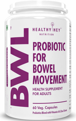 HealthyHey Nutrition BWL Probiotic For Bowel Movement(60 Capsules)