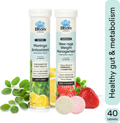 Bloom Moringa Antioxidants & Berberine Supplement Combo | For Belly Fat(2 x 20 Tablets)
