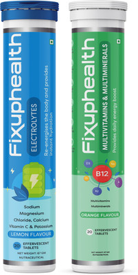 FIXUPHEALTH Electrolytes Tablets Vit C & MultiVits and Multiminerals(2 x 20 Tablets)