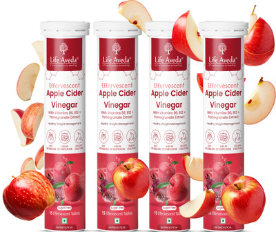 Life Aveda Apple Cider Vinegar (Pack OF 4)(4 x 15 Tablets)