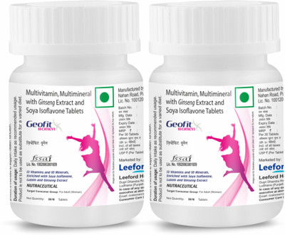 GEOFIT Multivitamin Tabets for Women With Ginseng Extract Pack of 2 ( 30 Tablets Each)(2 x 30 Tablets)