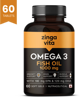 Zingavita Omega 3 Fish Oil Capsule Mercury Free Formula For Rs. 249 @ 50 %