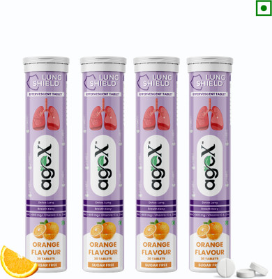 Age x Lung Shield Effervescent Tablets – Orange Flavour(4 x 20 Tablets)