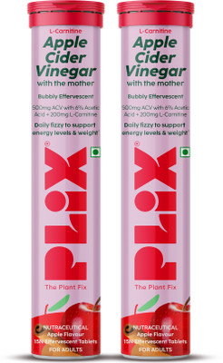 The Plant Fix Plix L-Carnitine ACV Effervescent Tablets for Weight Loss and Fat Burn with Cinnamon(2 x 15 Tablets)